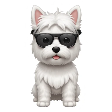 Westie Dog with sunglasses sticker