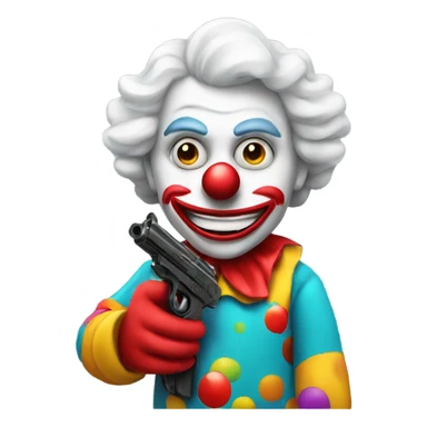 Clown with a toy gun sticker
