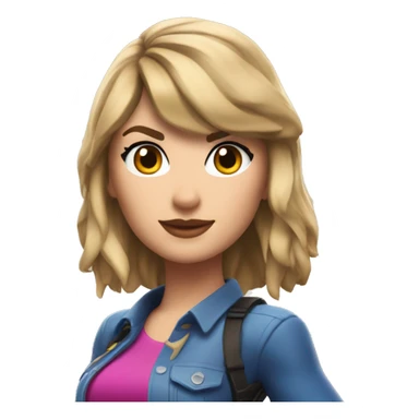 Taylor swift as a fortnite character sticker
