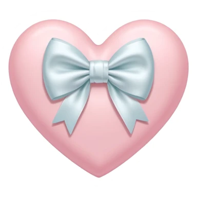 Pastel pink heart with white bow sticker