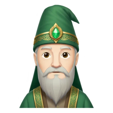 albus dumbledore from harry potter with green turkish fez hat and decorative motifs sticker