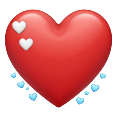 Crea un emoji de corazon que una mitad sea celeste y la otra blanca y en la unión de los colores que este difuminado sticker