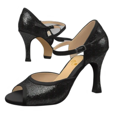 professional dance heels black and shimmer sticker