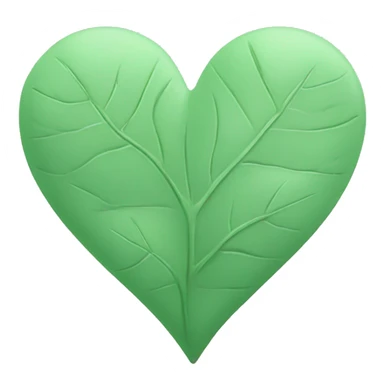 Pastel green heart with leaves sticker