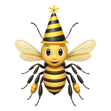 party hatted bee sticker