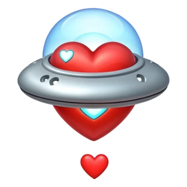 ufo stealing heart flying over heart sticker