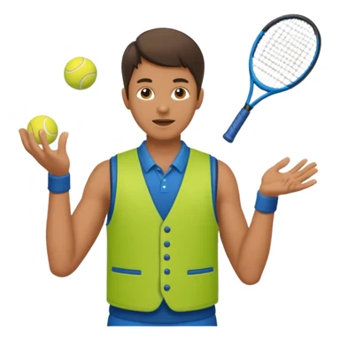The juggler is tossing two tennis balls sticker
