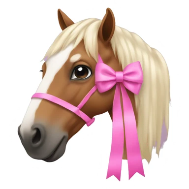 A horse with a pink bow  sticker