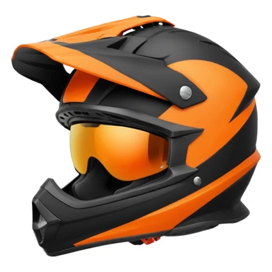 Dirtbike helmet with dirtbike goggles  sticker