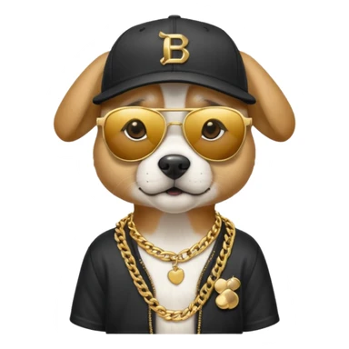 Dog with Hiphop Clothes and glasses sticker