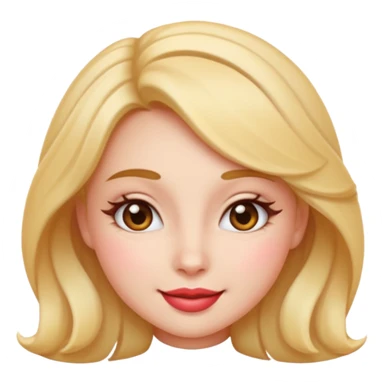 coquette emoji, flirty and playful expression, rosy cheeks, subtle wink sticker