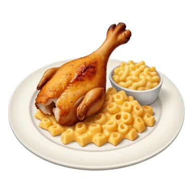 baked chicken leg with mac and cheese on the side sticker