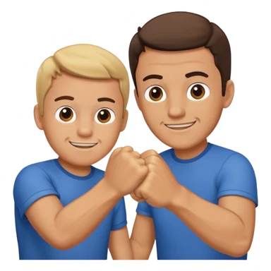 father and son fist bump with a happy hard as background sticker
