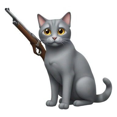 Grey-Cat-With-Shotgun sticker