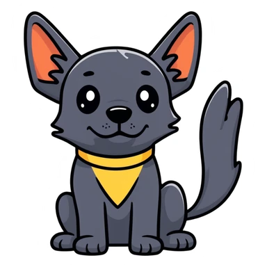 Black dog flipping the bird sticker