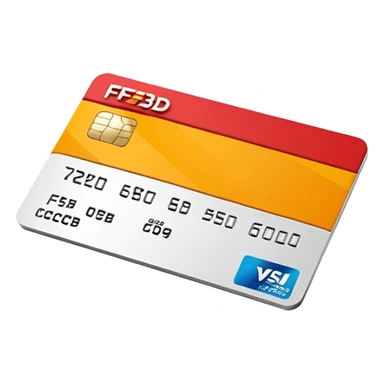 3D icon of a credit-card–shaped corporate card with a bold color of #FF3D00 stripe. Display the exact text ‘WAD’ as a logo. No numbers, no chip, no issuer logos. Modern, clean, high-end. sticker