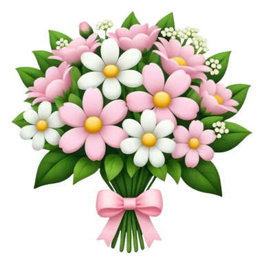 baby pink flower bouquet with white flowers  sticker