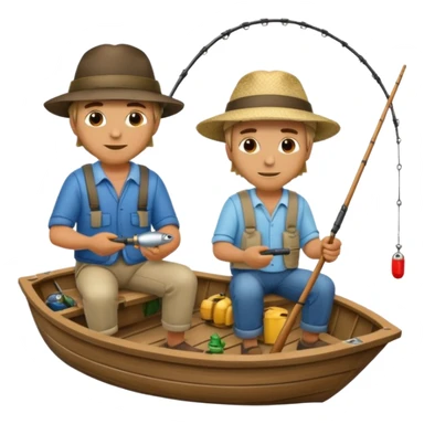 two mans fishing on a boat sticker