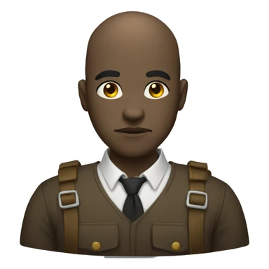 black bald guy with a moody face  sticker