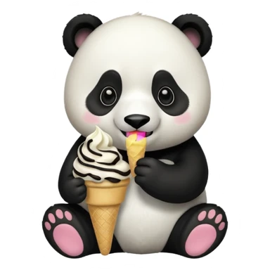 Panda eating ice cream \ sticker