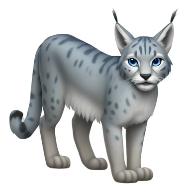 A blue lynx full body and short tail sticker