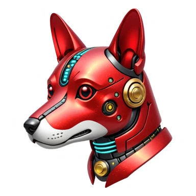red glitter cyberpunk dog sticker