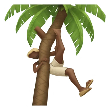 Someone falling out of a coconut tree sticker