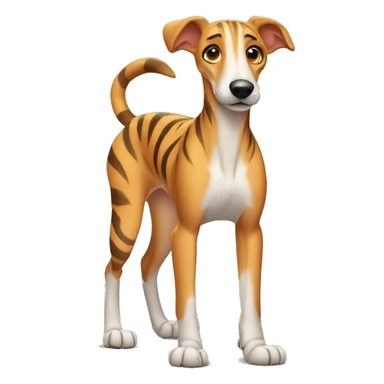 Fawn tiger greyhound with pawls up sticker