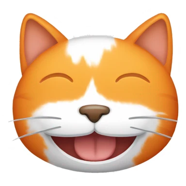 Orange whit white cat smile sticker