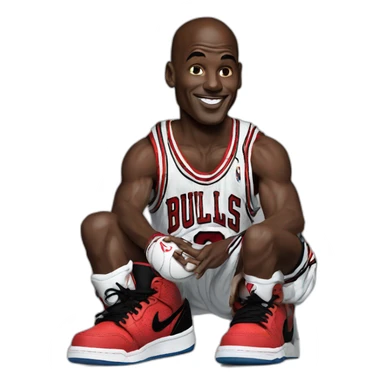 michael jordan with jordans on sticker
