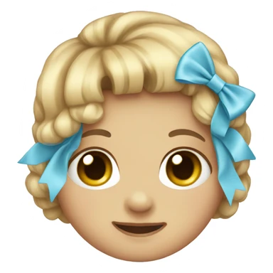 Baby blue bow sticker