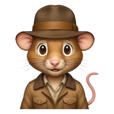 Rat wearing Indiana jones hat sticker