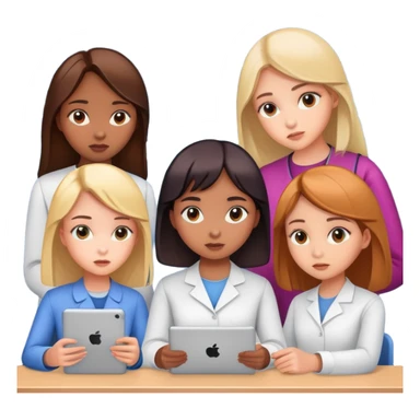 tribu de niñas en inteligencia artificial sticker