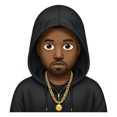 kanye west with black hoodie sticker