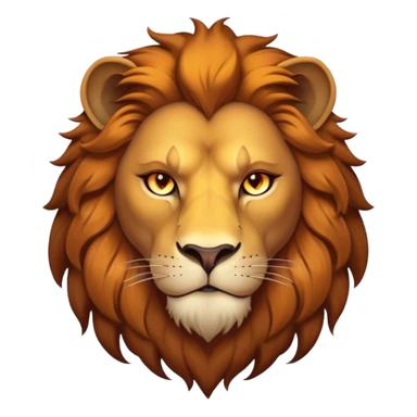 Cinematic Noble Lion Portrait Emoji, Poised and regal, with a powerful, muscular build and a majestic, tawny mane, deep-set soulful amber eyes, Simplified yet sharp and sophisticated features, highly detailed, glowing with a warm, dignified glow, high shine, intelligent and fierce, stylized with an air of wild majesty, focused and attentive, soft glowing outline, capturing the essence of a watchful and confident king, so majestic it feels as though it could roar out of the screen with effortless authority! sticker