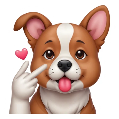 Dog blowing a kiss sticker