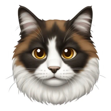 Brown and black and white fluffy cat  sticker