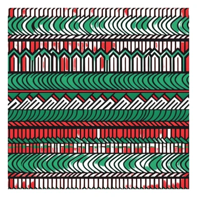 Saudi coffee cup (finjan) with traditional red and green pattern sticker