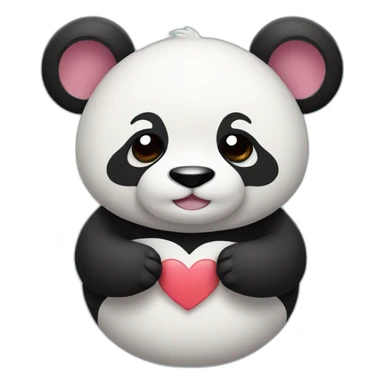 panda tien un coeur sticker
