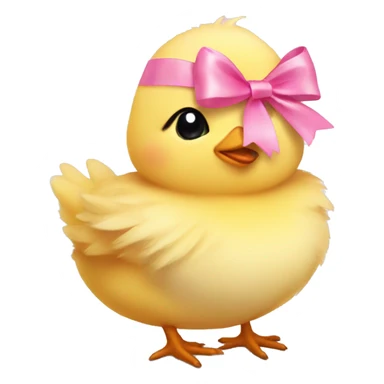 Baby chick with pink bow on head sticker