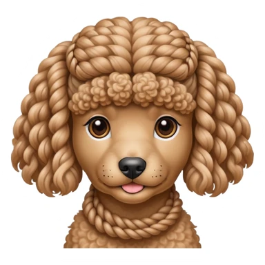 Miniature poodle with braids on its head sticker