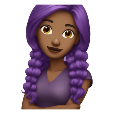 PURPLE CURY HAIR ARTIST GIRL sticker