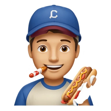 man eating hotdog sticker