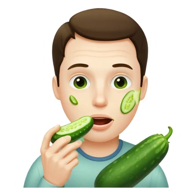 Rick from Rick and Morty eating a cucumber sticker