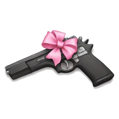 gun with a pink bow on it sticker