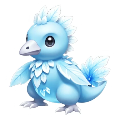 elemental icy floral ethereal glacial Axew-Rufflet-Brionne-Pokémon-Fakémon-hybrid-creature sticker