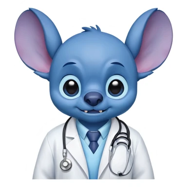 Stitch as a doctor  sticker