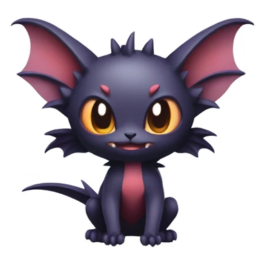  Kawaii Edgy Cool Vampiric Beautiful Noivern-Nargacuga-Litten with big Bat Ears full body sticker