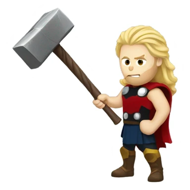 Thor holding a hammer sticker
