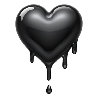 Melting black heart sticker